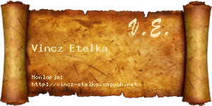 Vincz Etelka névjegykártya
